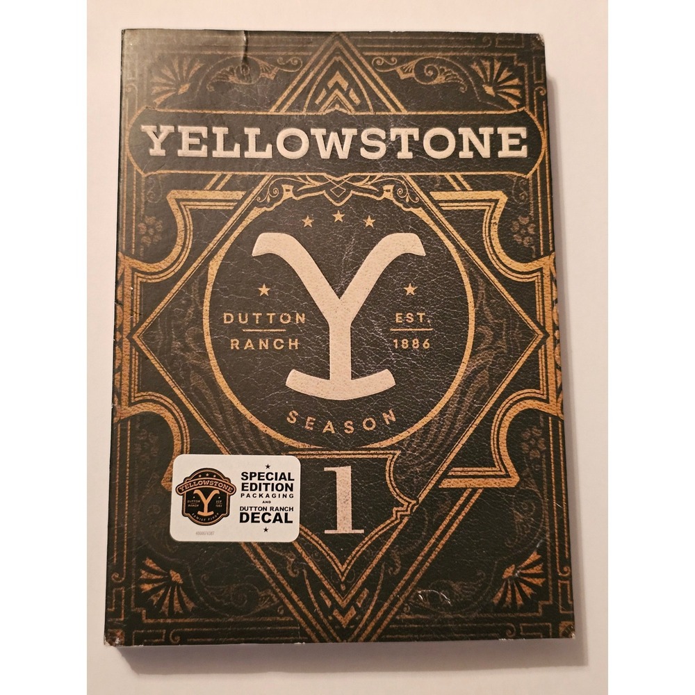 Yellowstone Season 1 DVD Special Edition Packaging Dutton Ranch Decal 4-Disc Set